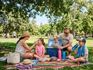 Family enjoying park summer