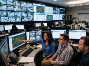 Traffic analysts monitoring center point of the incident for motorcycle vehicle fatalities
