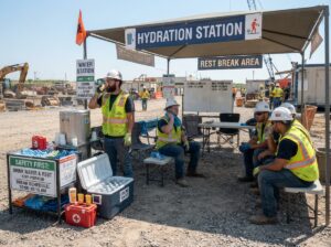 Workplace hydration station for workers
